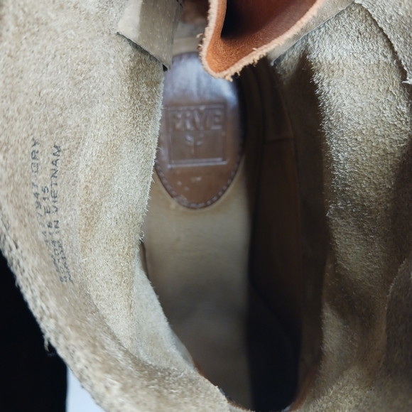 Frye Brown Tessa Short Suede Zippered Bootie - Picture 7 of 15